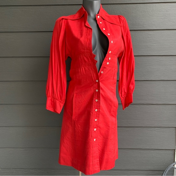 Vintage 1970's John Hayles Silk Jacket / Dress / long Blazer - XS - Picture 5 of 17